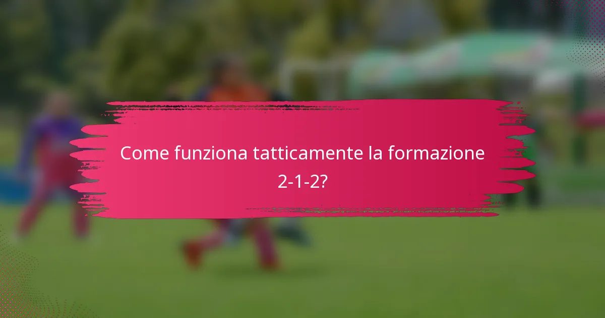 Come funziona tatticamente la formazione 2-1-2?