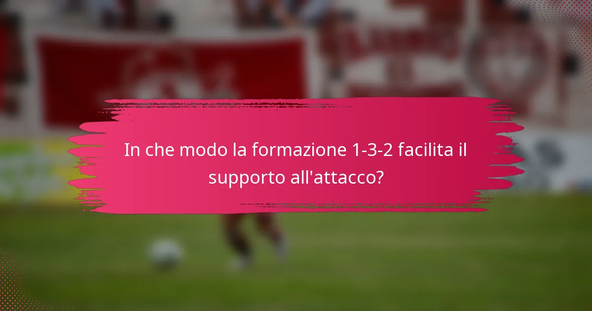 In che modo la formazione 1-3-2 facilita il supporto all'attacco?