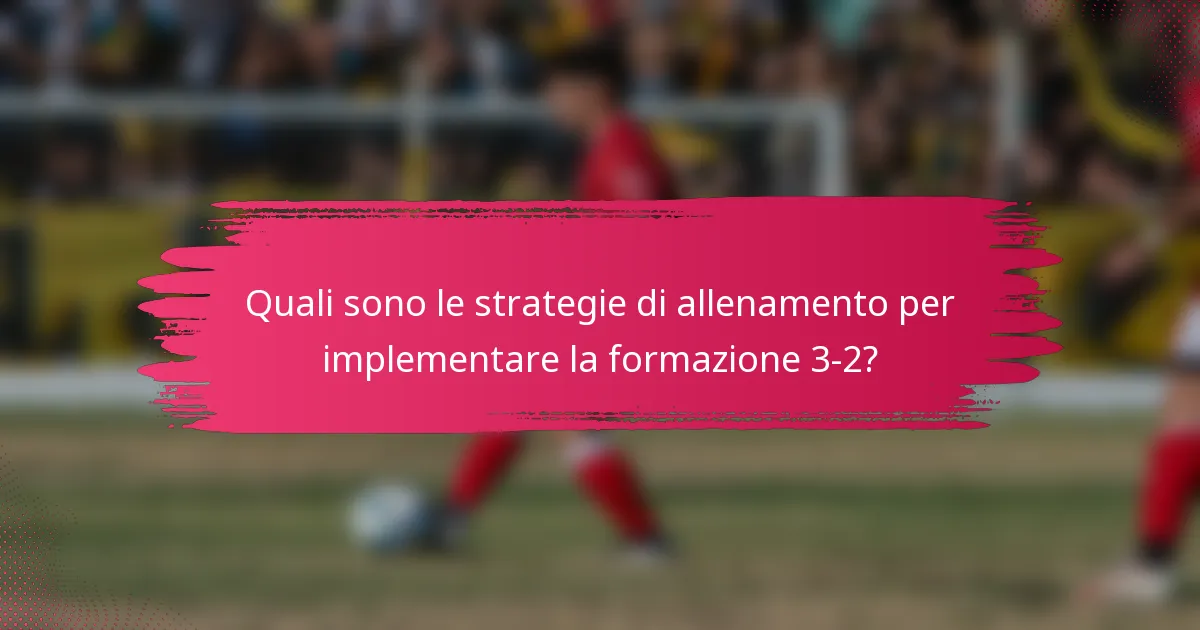 Quali sono le strategie di allenamento per implementare la formazione 3-2?